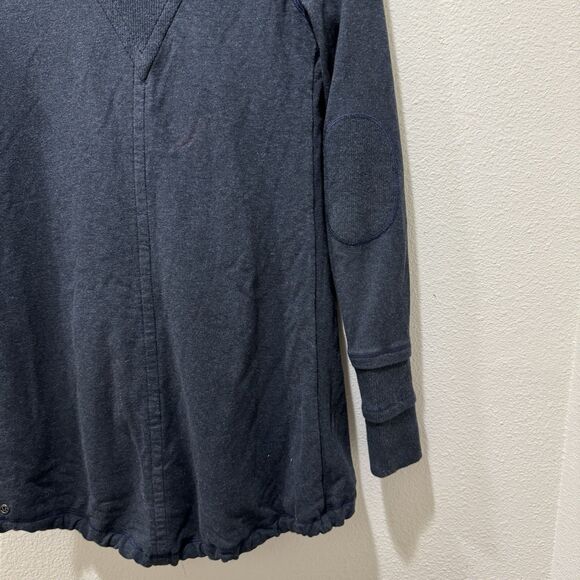 Lululemon Gratitude Wrap Jacket Lined Cotton Double Breast Ribbed Navy Size 2 - Picture 9 of 9